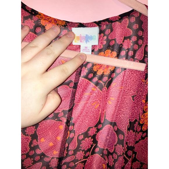 Lularoe floral with butterflies sheer kimono beach cover size medium - Picture 3 of 5